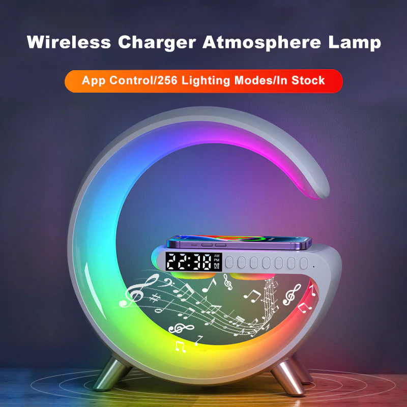 Intelligent G Shaped LED Lamp Bluetooth Speake Wireless Charger